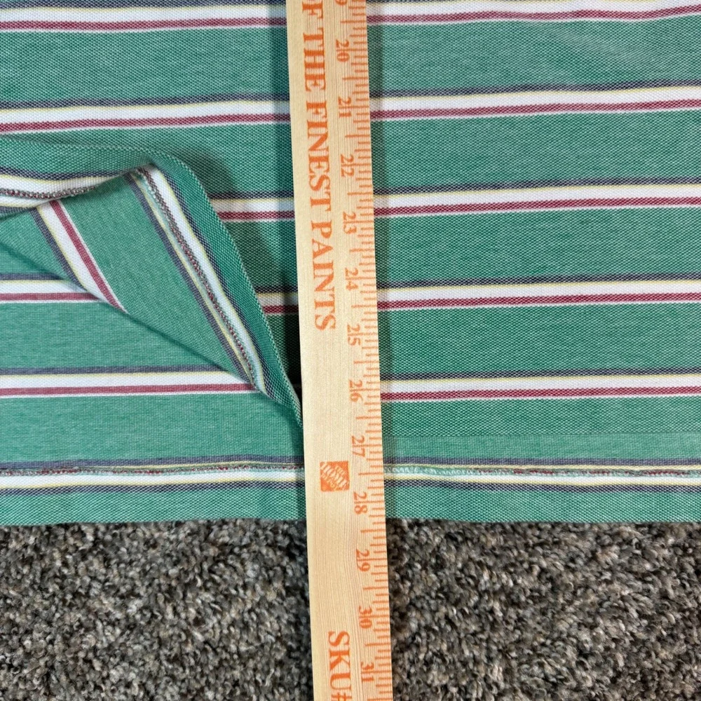 Polo Ralph Lauren Mens XL Custom Fit Striped Polo Shirt Green Pink Tennis Tail